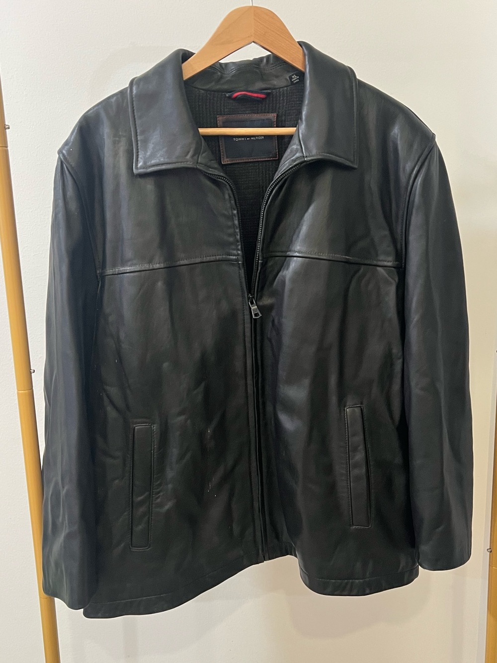 Tommy Hilfiger Black Leather Bomber Jacket - Picture 6 of 6
